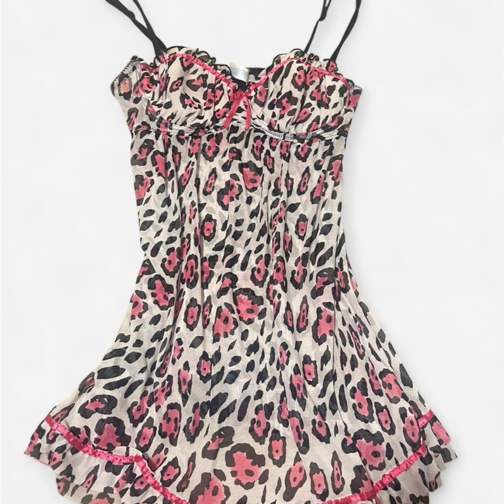Leopard Print Pink and Black Camisole